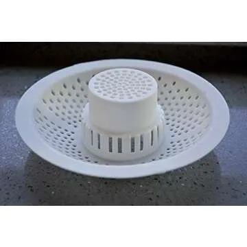 Hairstopper Drain Cover Hair Catcher for Shower and Bathtub, Protects Against Clogs Without Blocking Water Flow, White, 3 Pack