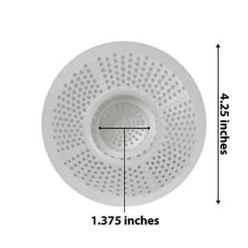 Hairstopper Drain Cover Hair Catcher for Shower and Bathtub, Protects Against Clogs Without Blocking Water Flow, White, 3 Pack