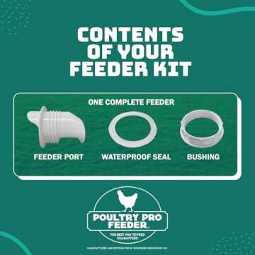 The Original Poultry Pro Feeder DIY Port PVC Gravity Fed Chicken Feeder | Versatile & Weather Resist...