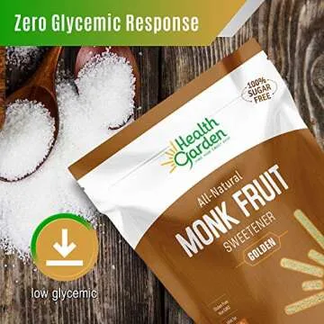 HEALTH GARDEN Monk Fruit Sweetener, Golden- Non GMO - Gluten Free - Sugar Substitute - Kosher - Keto Friendly (3 lbs) (9505)