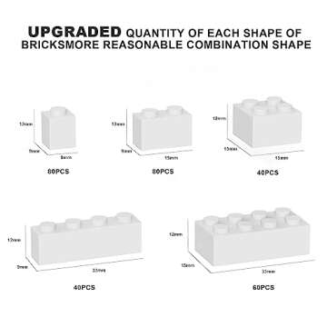 WEBRICK 300 Pcs Classic Building Bricks, White Bulk Bricks,Compatible with Lego and Major Brands Par...