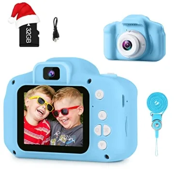 GKTZ Kids Selfie Camera for Girls Age 3-8, Digital Toddler Camera with 32GB SD Card