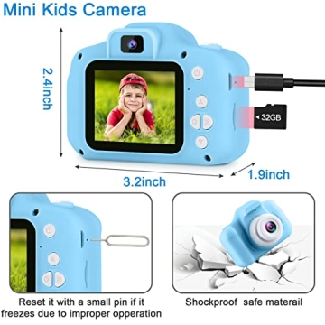 GKTZ Kids Selfie Camera for Ages 3-8, 32GB SD Card Included
