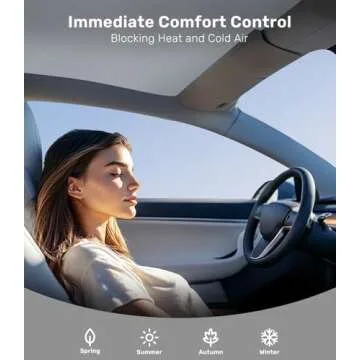 Zanch 2025 Upgrade Original Sunshade Roof for Tesla Model Y [No Gaps, No-Sag] Heat Insulation Foldable Roof Glass Sun Shade for Model Y [Not for New Model Y] Tesla Must Have Accessories - Grey