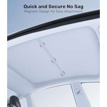 Zanch 2025 Upgrade Original Sunshade Roof for Tesla Model Y [No Gaps, No-Sag] Heat Insulation Foldable Roof Glass Sun Shade for Model Y [Not for New Model Y] Tesla Must Have Accessories - Grey