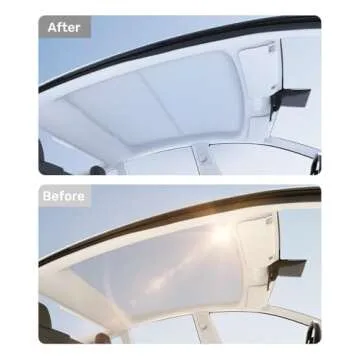 Zanch 2025 Upgrade Original Sunshade Roof for Tesla Model Y [No Gaps, No-Sag] Heat Insulation Foldable Roof Glass Sun Shade for Model Y [Not for New Model Y] Tesla Must Have Accessories - Grey