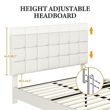Yaheetech Queen Upholstered Bed Frame Adjustable Headboard