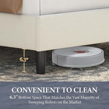 Yaheetech Queen Upholstered Bed Frame Adjustable Headboard