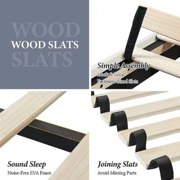 Yaheetech Queen Upholstered Bed Frame Adjustable Headboard