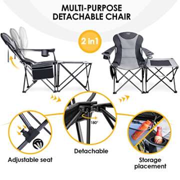 LAUSAINT HOME Folding Camping Chair with Footrest