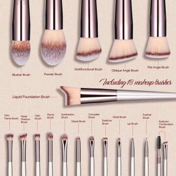 BS-MALL 18 Pcs Makeup Brush Set – Premium Quality