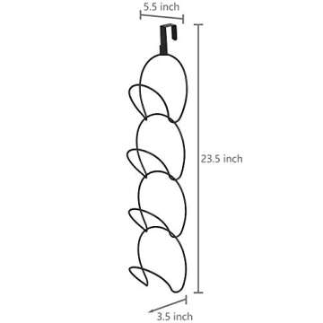 MyGift Modular Black Metal Wire Over The Door Hanging Hook Set, Hat Baseball Cap Rack, Clothes, Bag, Scarf Hanger, Includes 8 Connecting Rings and 2 Door Hangers