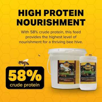 Mann Lake Pollen Substitute Dry Feed, High Protein, Boosts Brood, Healthy Colony, Beekeeper Essential, Free from Animal by-Products, Rich in Vitamins & Amino Acids, 1 Lb Canister