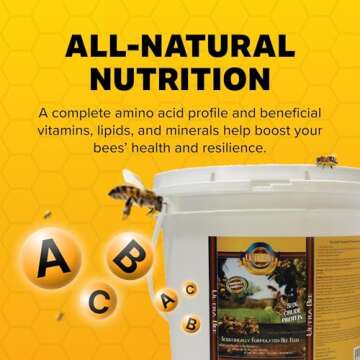 Mann Lake Pollen Substitute Dry Feed, High Protein, Boosts Brood, Healthy Colony, Beekeeper Essential, Free from Animal by-Products, Rich in Vitamins & Amino Acids, 1 Lb Canister