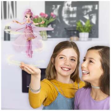 Crystal Flyers, Pink Magical Flying Pixie Toy Doll, Girls Gifts, Kids Toys for Girls Ages 6 and up