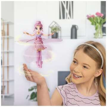 Crystal Flyers, Pink Magical Flying Pixie Toy Doll, Girls Gifts, Kids Toys for Girls Ages 6 and up