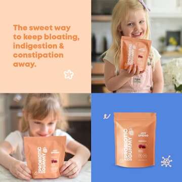 Kids Probiotic Gummies- Immune Support for Kids Probiotic Multi Enzyme, Digestive & Gut Comfort - Probiotics and Prebiotics Chewable Multivitamin, Strawberry Flavor - Organic,Vegan, 60 Gummy Vitamins