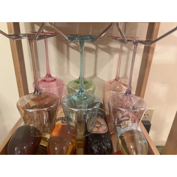 Physkoa Colored Wine Glasses 6-Piece Hand-Blown Set