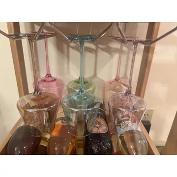 Physkoa Colored Wine Glasses 6-Piece Hand-Blown Set