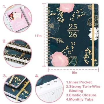 Stylish 2025-2026 Academic Planner with Monthly Tabs