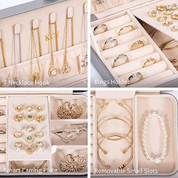 KCY Travel Jewelry Organizer Box for Women Girls
