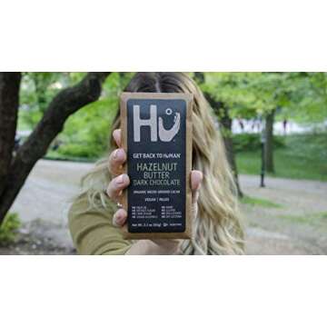 Hu Chocolate Bars | 12 Pack Hazelnut Butter | Natural Organic Vegan, Gluten Free, Paleo, Non GMO, Fair Trade Dark Chocolate | 2.1oz Each