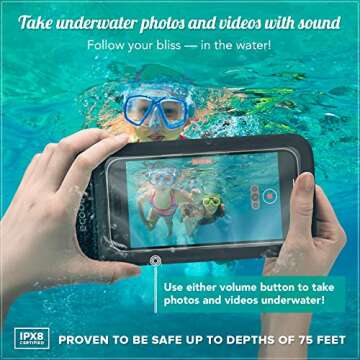 Eco Sun Waterproof Phone Pouch (2-Pack) — Designed in Hawaii — Case Fits All iPhones (incl. 16 Pro Max), Samsung Galaxy S24 Ultra & More Black/Black