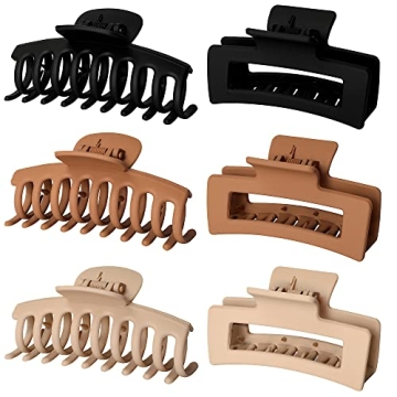 Vsiopy 6pcs Stylish Claw Hair Clips for All Hair Types