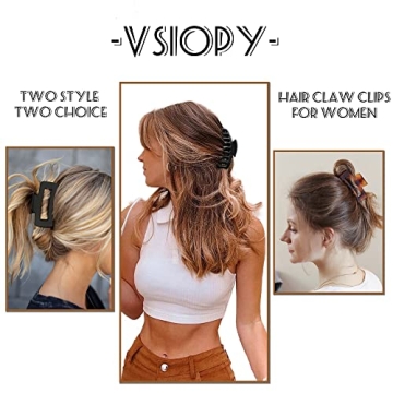 Vsiopy 6pcs Stylish Claw Hair Clips for All Hair Types
