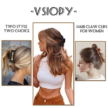 Vsiopy 6pcs Stylish Claw Hair Clips for All Hair Types