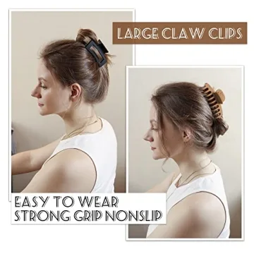 Vsiopy 6pcs Stylish Claw Hair Clips for All Hair Types