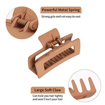 Vsiopy 6pcs Stylish Claw Hair Clips for All Hair Types