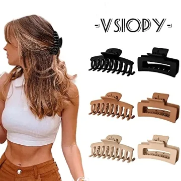 Vsiopy 6pcs Stylish Claw Hair Clips for All Hair Types