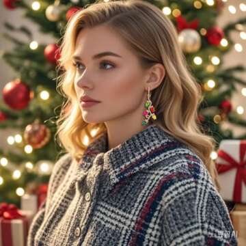 Christmas Light Bulbs Earrings for Women Lights Linear Sparkly Rhinestone Colorful Crystal Bulb Drop Dangle Earrings Statement Xmas Holiday Jewelry Gift