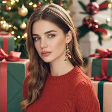 Christmas Light Bulbs Earrings for Women Lights Linear Sparkly Rhinestone Colorful Crystal Bulb Drop Dangle Earrings Statement Xmas Holiday Jewelry Gift