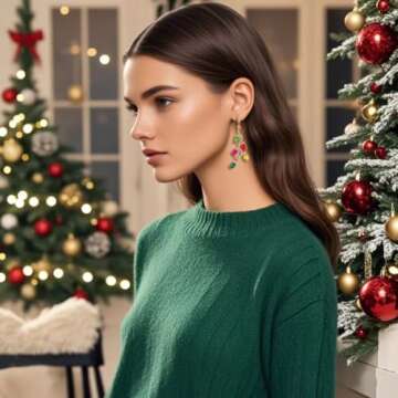 Christmas Light Bulbs Earrings for Women Lights Linear Sparkly Rhinestone Colorful Crystal Bulb Drop Dangle Earrings Statement Xmas Holiday Jewelry Gift