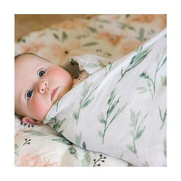 Crane Baby 100% Cotton Muslin Swaddle Blankets, Parker Pink Floral, Baby Swaddle Blanket, Set of 2, 47" x 47", Swaddles for Newborns, Baby Muslin Swaddle Blanket, Swaddle Blankets for Boys & Girls