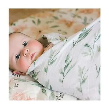 Crane Baby 100% Cotton Muslin Swaddle Blankets, Parker Pink Floral, Baby Swaddle Blanket, Set of 2, 47" x 47", Swaddles for Newborns, Baby Muslin Swaddle Blanket, Swaddle Blankets for Boys & Girls