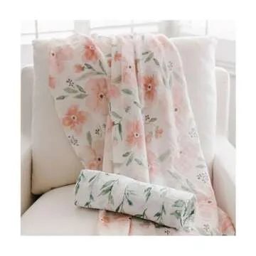 Crane Baby 100% Cotton Muslin Swaddle Blankets, Parker Pink Floral, Baby Swaddle Blanket, Set of 2, 47" x 47", Swaddles for Newborns, Baby Muslin Swaddle Blanket, Swaddle Blankets for Boys & Girls