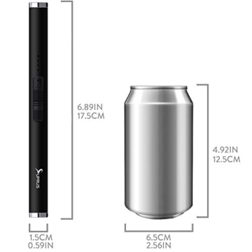 SUPRUS Lighter - Electric Candle USB Type C Rechargeable Lighter with Upgraded LED Battery Display Safety Switch Flameless Plasma Windproof for Cooking BBQs Fireworks