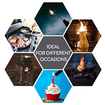 SUPRUS Lighter - Electric Candle USB Type C Rechargeable Lighter with Upgraded LED Battery Display Safety Switch Flameless Plasma Windproof for Cooking BBQs Fireworks