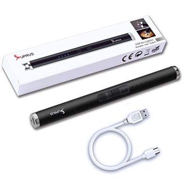 SUPRUS Lighter - Electric Candle USB Type C Rechargeable Lighter with Upgraded LED Battery Display Safety Switch Flameless Plasma Windproof for Cooking BBQs Fireworks