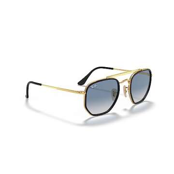 Ray-Ban RB3648M The Marshal II Hexagonal Sunglasses, Gold/Clear Gradient Blue, 52 mm