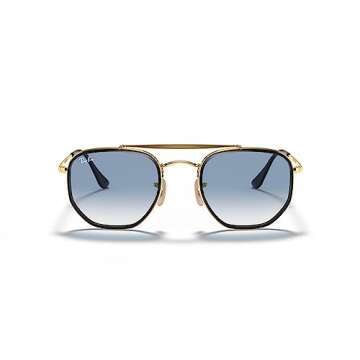 Ray-Ban RB3648M The Marshal II Hexagonal Sunglasses, Gold/Clear Gradient Blue, 52 mm