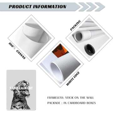 Trendy Luxury Fashion Wall Art-Retro Fashion Cheetah Poster For Girls Room Wall Decor-Vintage Black And White Art Canvas Print Picture For Girly Apartment Dorm Decor