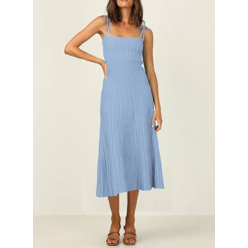 Stylish ARTFREE Ribbed Knit Summer Maxi Dress for Women