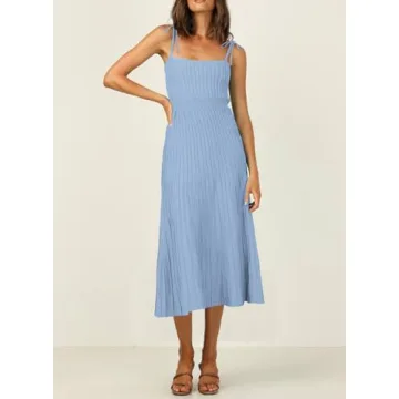 Stylish ARTFREE Ribbed Knit Summer Maxi Dress for Women