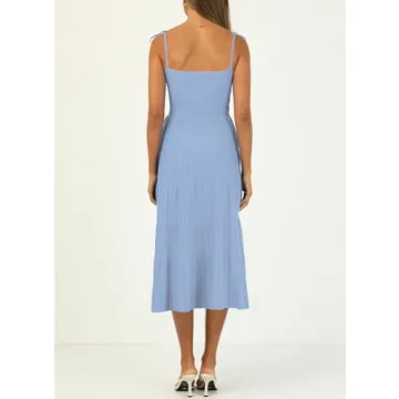 Stylish ARTFREE Ribbed Knit Summer Maxi Dress for Women