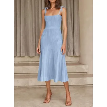 Stylish ARTFREE Ribbed Knit Summer Maxi Dress for Women