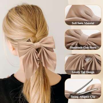 Stylish 6Pcs Hair Bows - Perfect for All Ages!
